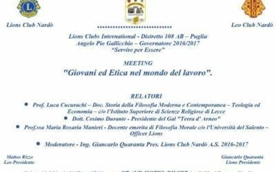 Meeting: Giovani ed Etica nel mondo del lavoro
